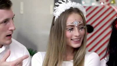 TEEN SEDUCES & FUCKS STEP DAD INTO HOLIDAY SPIRIT