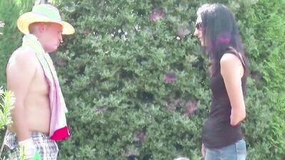 German Step Dad Seduce Step-Daughter to Fuck in the Garden
