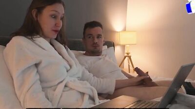 Step Mother Helps To Cum Step Son In Share Bed With Hand Job And Shaved Pussy, But Can'T...