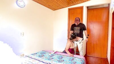 Stepmom takes cum from her stepson on her face while dad works. Vanessa Latina