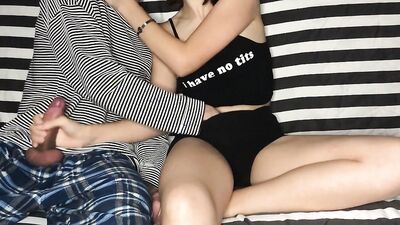 Step Brother Put my Hand on His Dick! But I Didn't Know He Had Such Skillful Hands! Orgasm