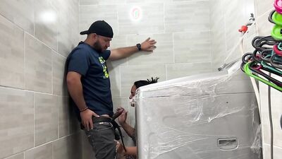 Stepson fucks me in the laundry room while his dad goes out to the supermarket- CulonaArdiente32