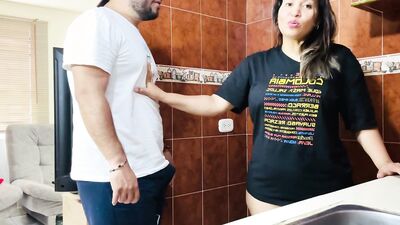 Stepmother fucks witch her stepson in the kitchen while dad is away - CulonaArdiente32