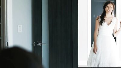 PURE TABOO Bride Maya Woulfe Caught Anxious Fiance Sucking His Caring Stepmom Reagan Foxx's Breasts