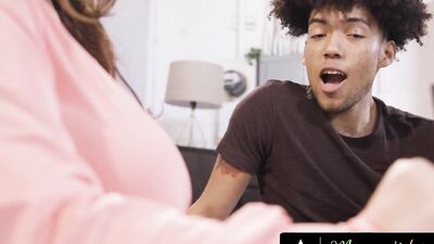 MOMMY'S BOY - Hormonal Hung Teen Is Fascinated By Stepmom Natasha Nice's MASSIVE Natural Tits