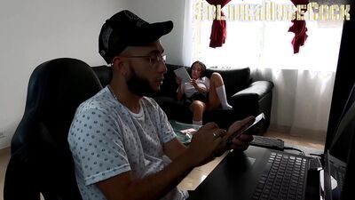 My stepdaughter is a total slut and she decides to seduce me to feel my huge cock in her tight pussy