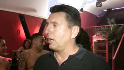 The first time in the swinger club girlfriend doesn't take long to ask and eagerly sucks other people's cocks