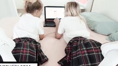 Jay Rock, Riley Star And Chloe Temple In Petite Step Sis And Her Bestie Take Turns Riding St