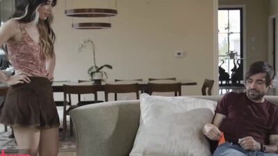 DOG HOUSE - Stunning Skinny Babe Catches Her Step Brother Sniffing Her Sexy Panties