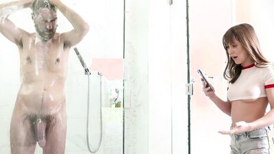 Jules Jordan - Paige Owens Catches Her Step-Father In The Shower (Old Man)